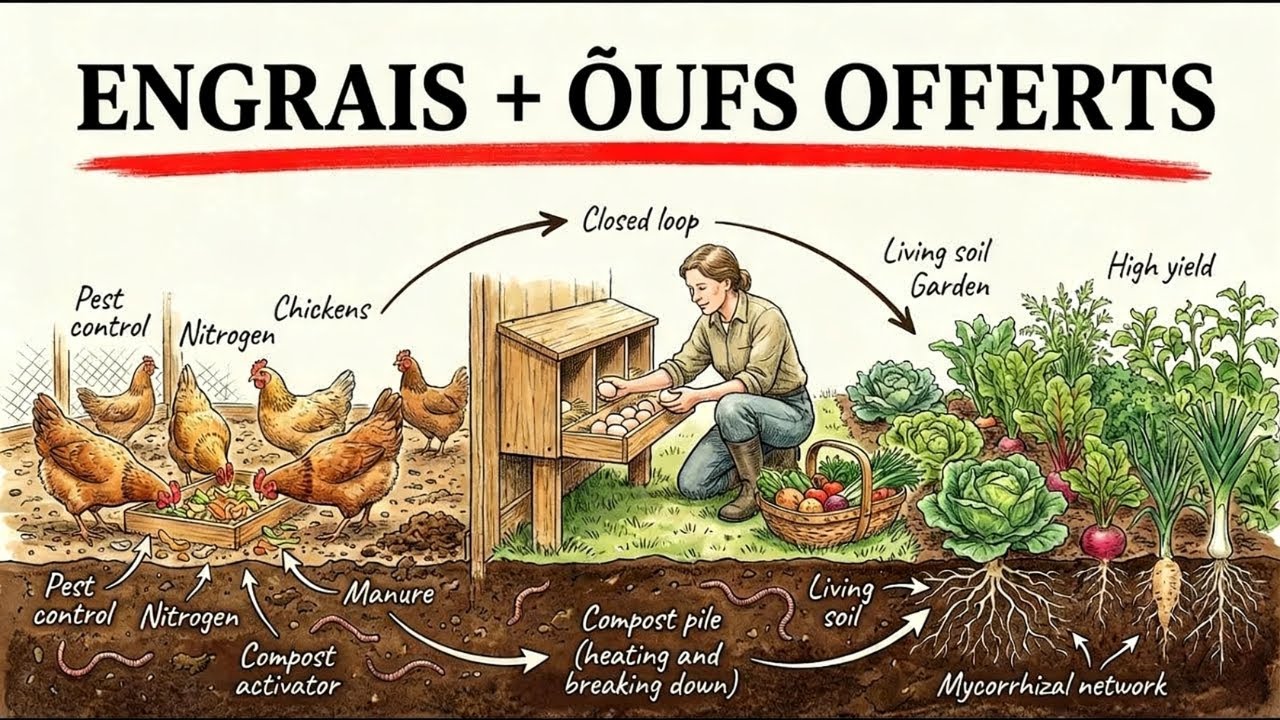 Obtenir engrais et œufs gratuits grâce à ce système de poules