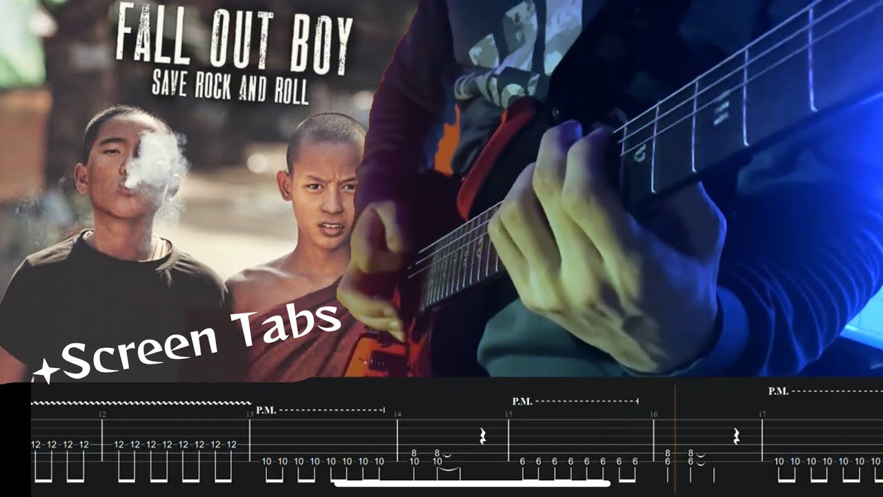 [Fall out Boy]- My Songs Know What You Did in the Dark Guitar Cover + Screen Tabs