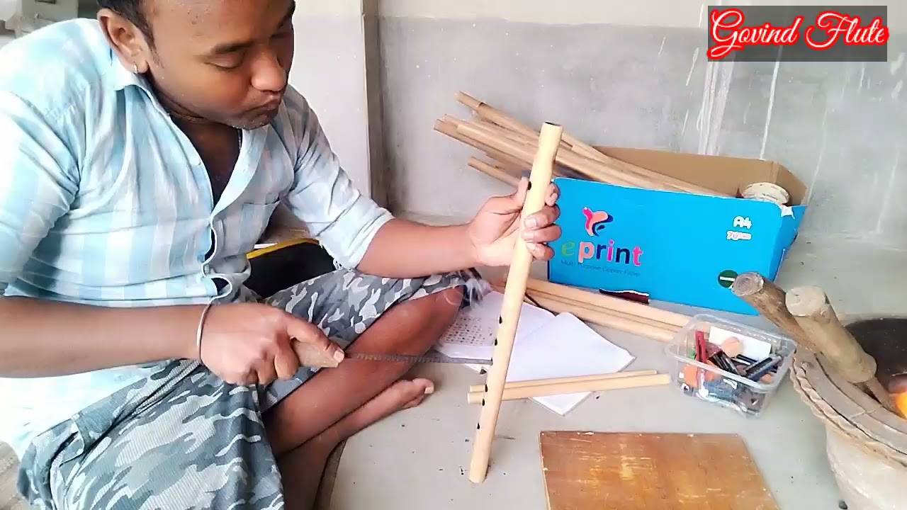 C Scale Middle Flute making process/measurement@thegovindflute  whatsapp 9679443811