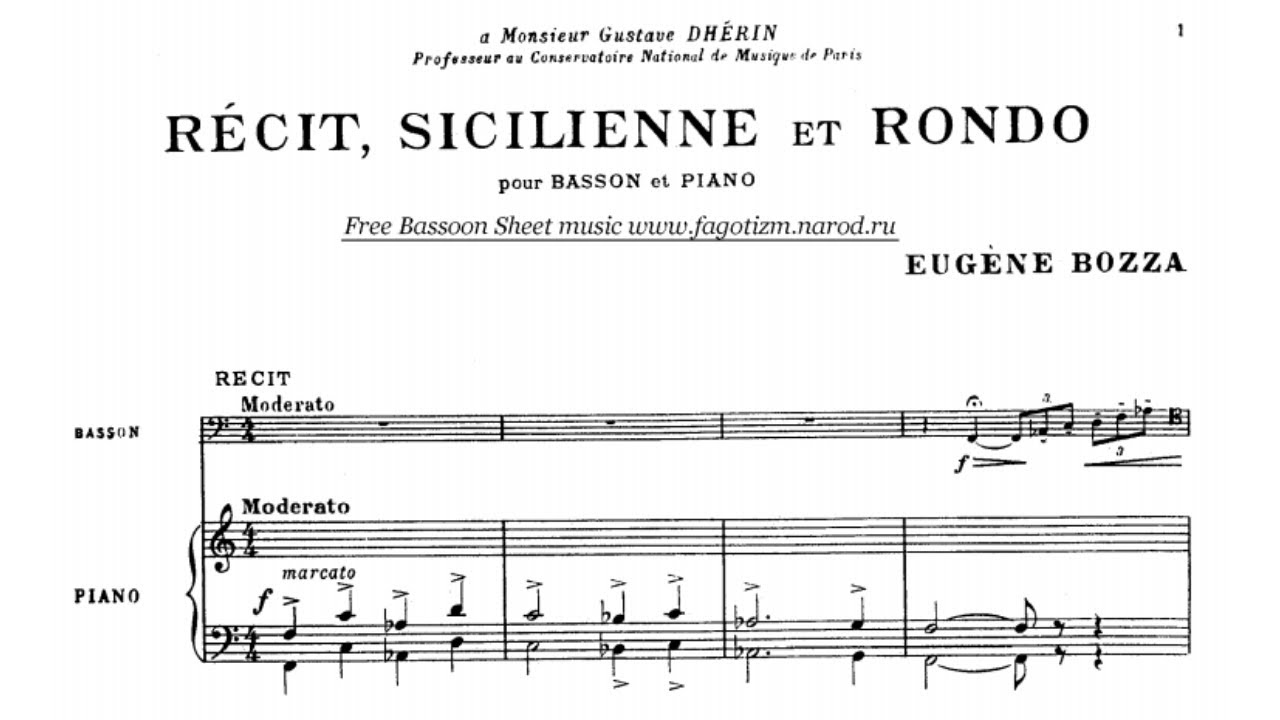 Eugène Bozza: Récit, Sicilienne et Rondo (1936)