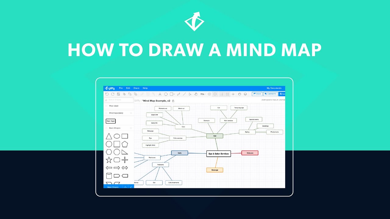 How to Draw a Mind Map Online | Mind Map Tutorial for Gliffy's Easy Mind Mapping Software
