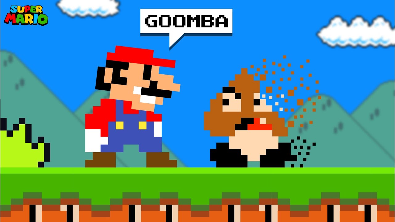 Super Mario Bros., но всё, что говорит Марио, ИСЧЕЗАЕТ!