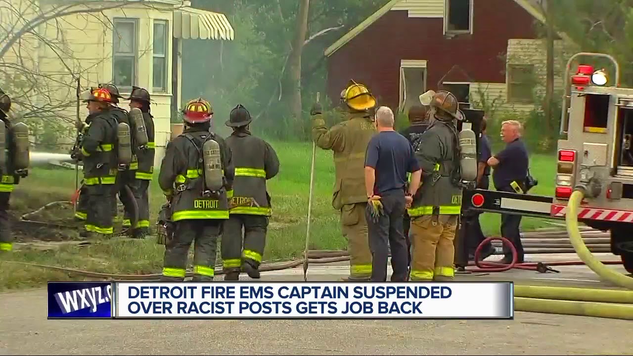 Detroit fire EMS captain suspended over racists posts gets job back