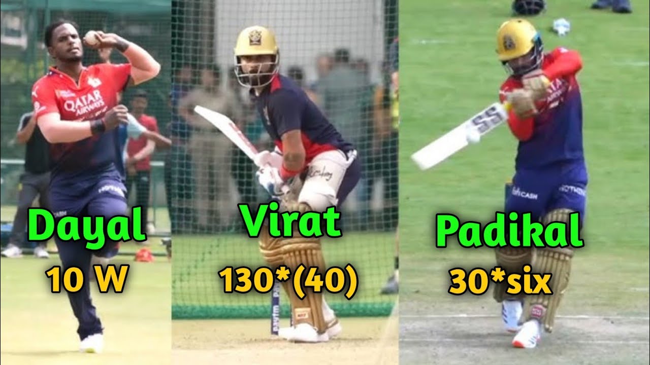 Virat Kohli, Tim David, Nuwan thushara and RCB practice session in Chinnaswamy ahead of  RCB vs CSK