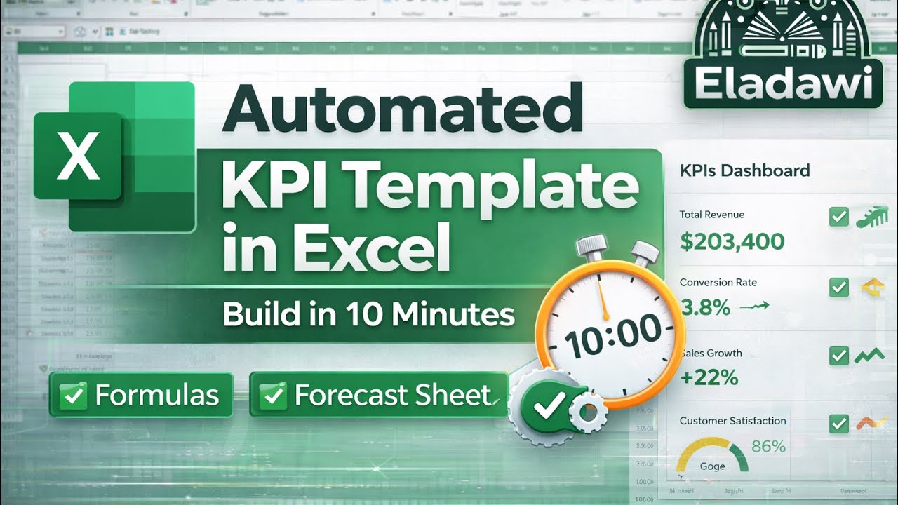 Excel: Create an automated KPIs template in 10 mins