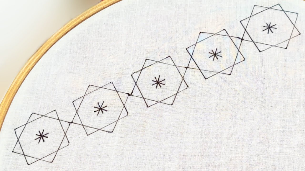 Fancy Geometric Border Design for Dress/Sleeves | Hand Embroidery Work