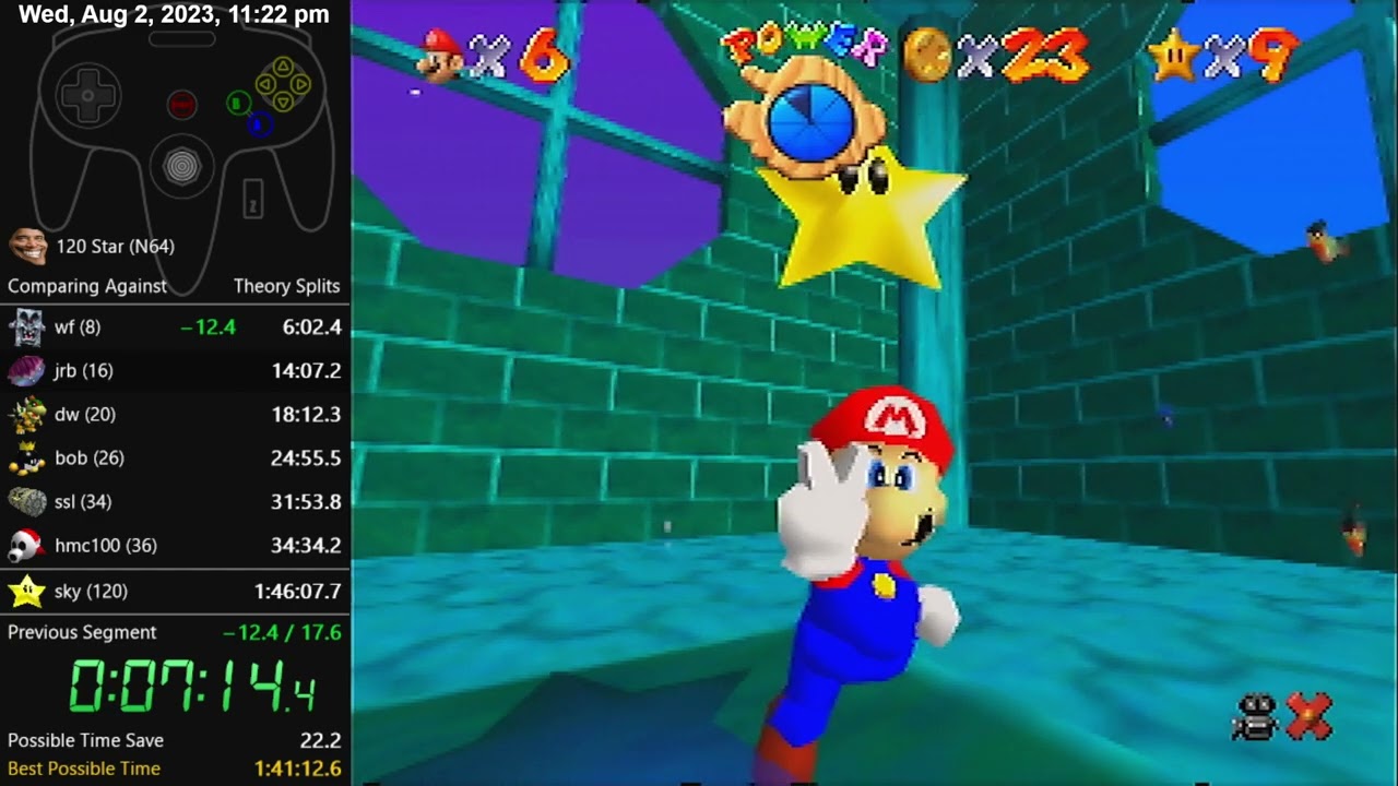 Super Mario 64 - 120 Star in 1:45:58.41