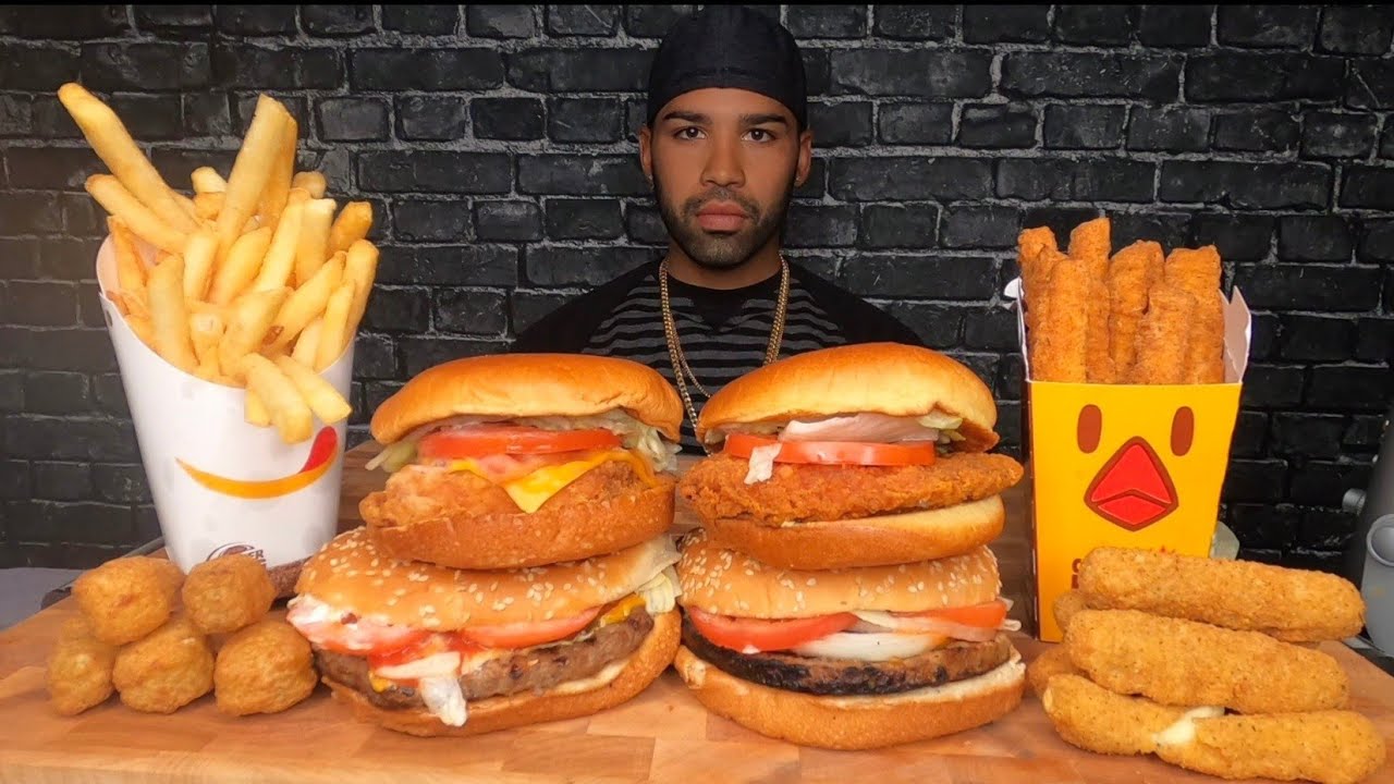 (ASMR NO TALKING) BURGER KING MUKBANG