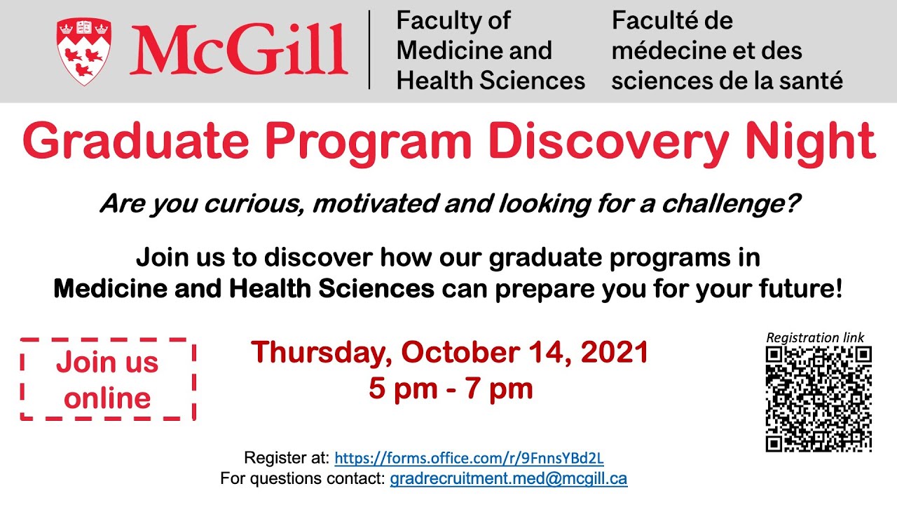 Faculty of Medicine & Health Sciences - Graduate Program Discovery Night