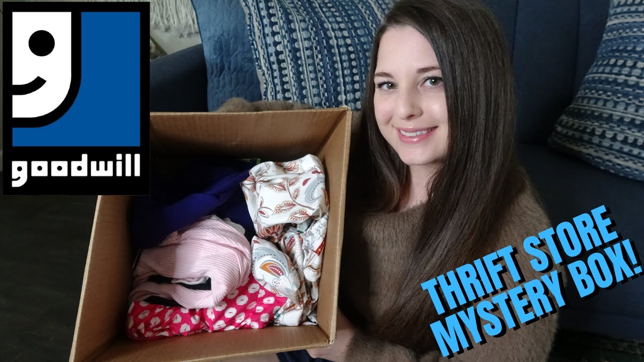 Open a THRIFT MYSTERY BOX with me! Goodwill Thrifty Apparel $15 Bluebox Review