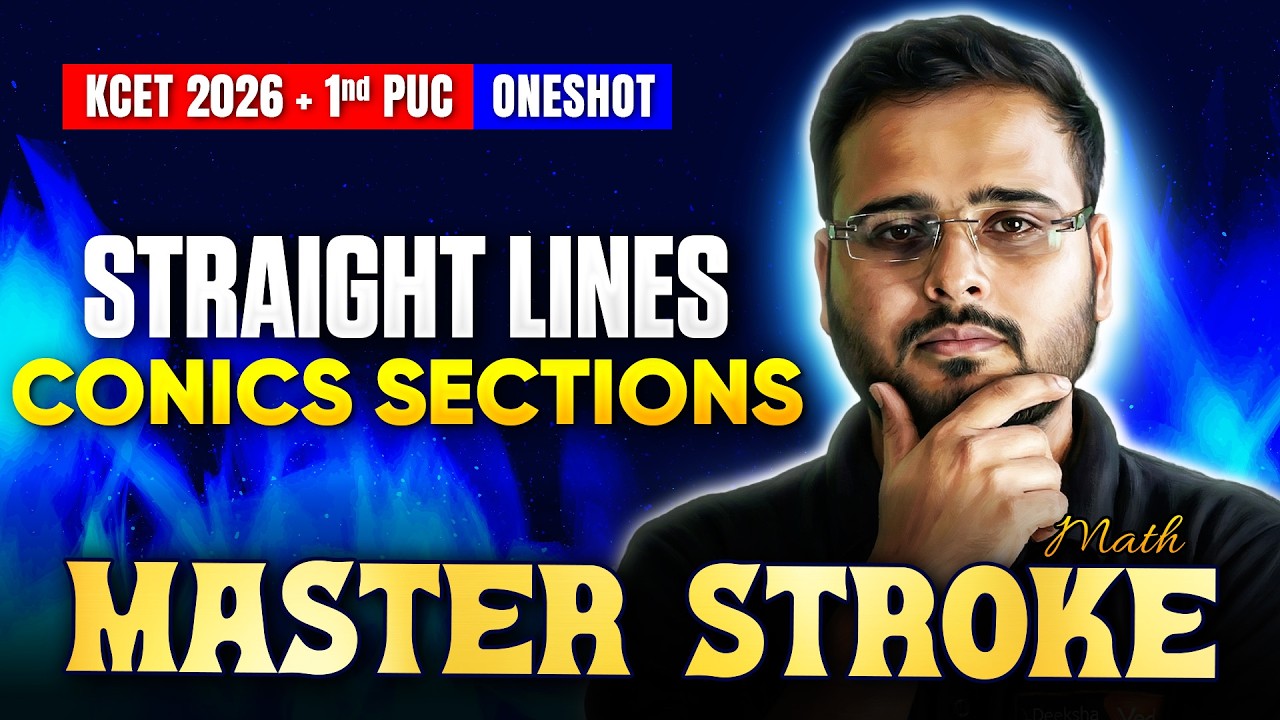Straight Lines and Conics Sections One Shot ⚡ | 1st PUC | KCET 2026 Masterstroke 🚀