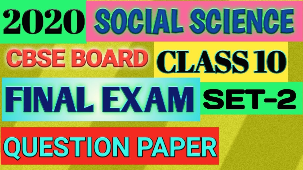 10th SOCIALSCIENCE | Set-2 Final Exam Question Paper 2020 | CBSE Board Annual Exam SocialScience