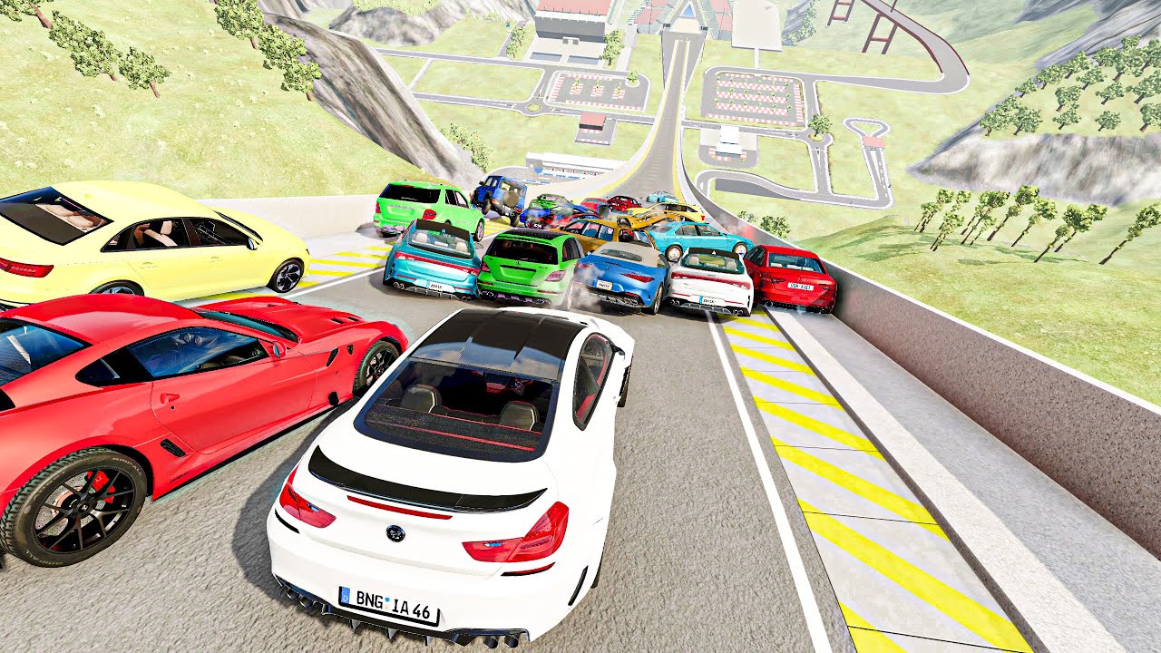 Car Crashes Marathon - Gameplay Super Ramps BeamNG Drive