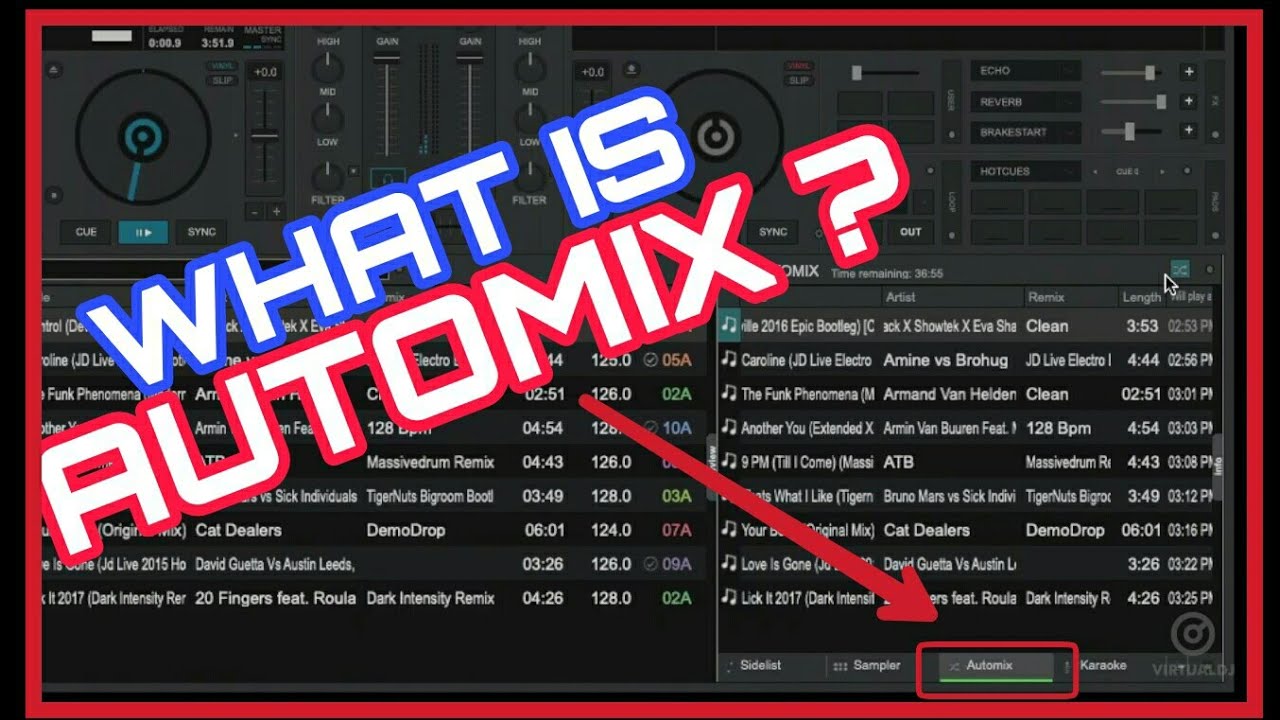 Вкладка «Автомикс» в VIRTUAL DJ 2022 (руководства по Virtual DJ 2021)