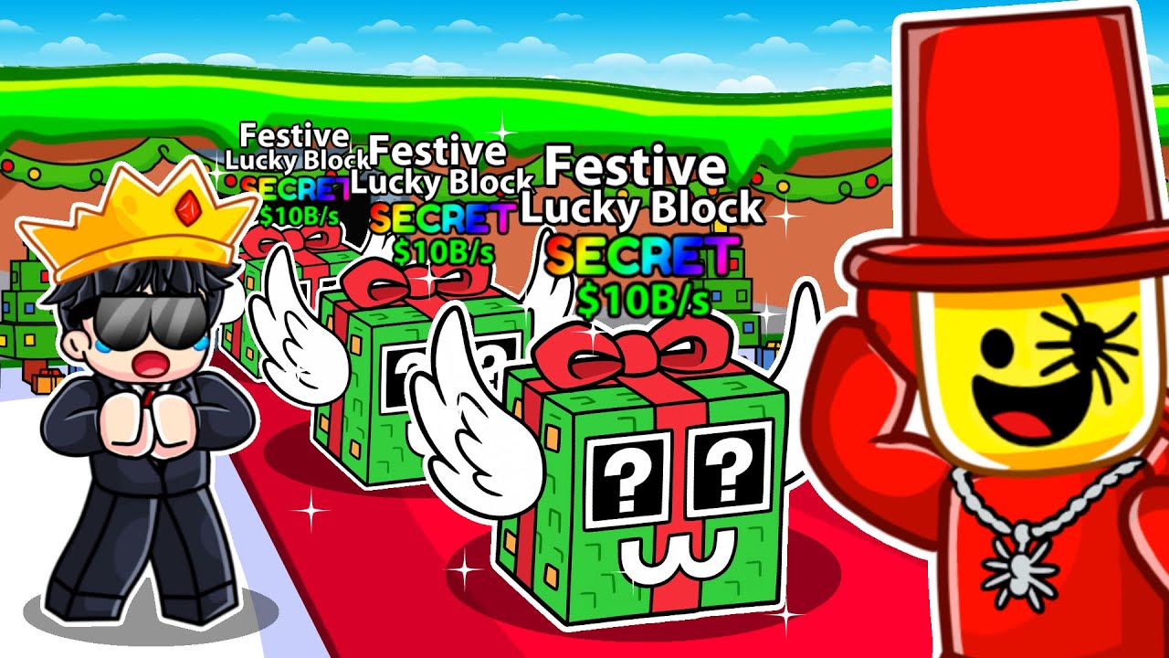 I Opened 100 FESTIVE LUCKY Blocks in Steal a Brainrot Roblox