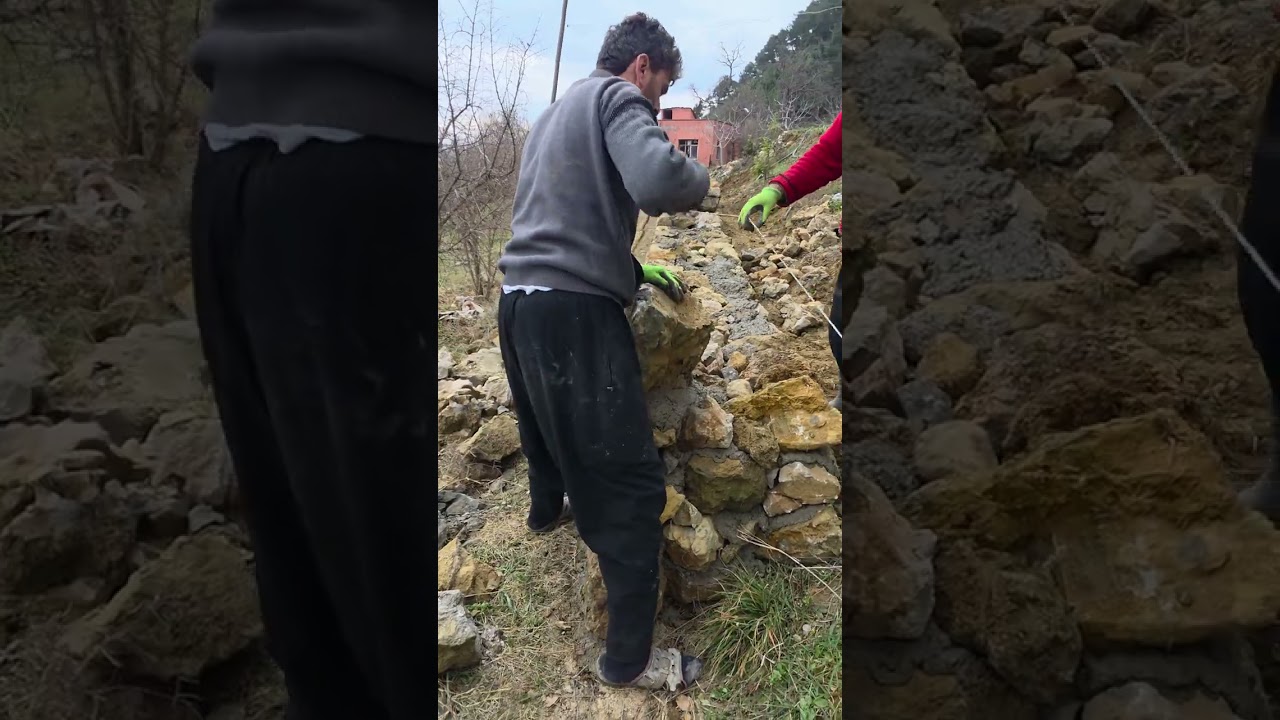 Taş duvar nasıl örülür ~Akif abi ile Hikmetin mücadesi #usta #duvar #köy