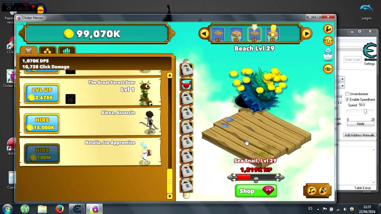 Clicker heroes Speed hack gold Cheat engine