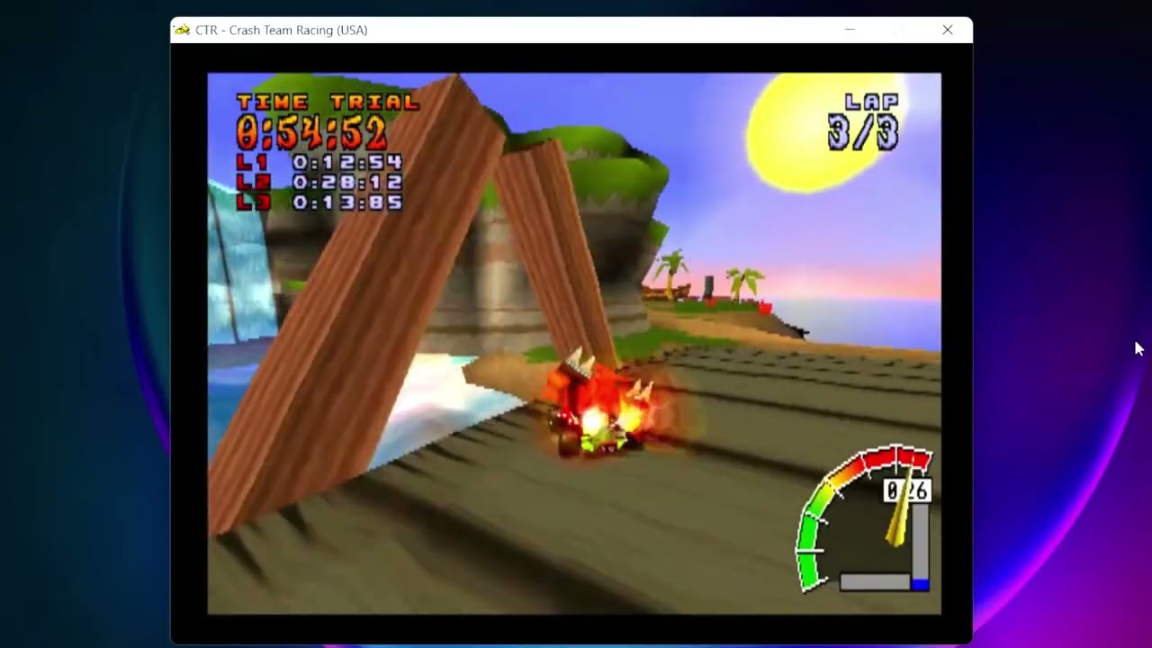 ¡¡World Record!! Crash Cove (Speed), PB = 1:06.82 - Best Lap y SL = 0:12.54 / CTR (Mednafem)