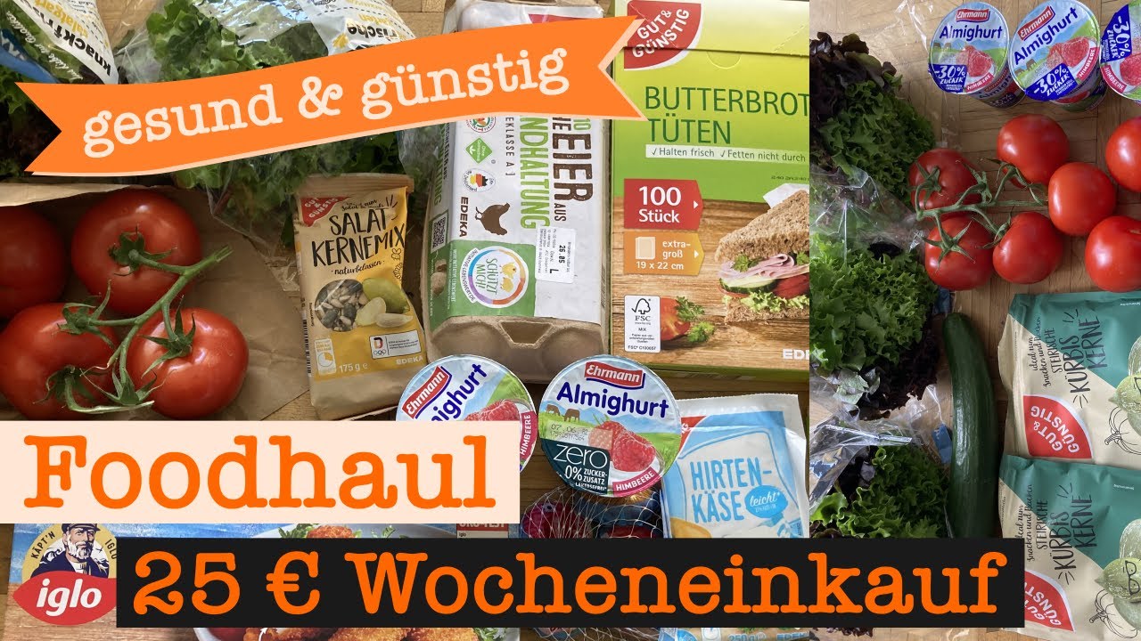 Wocheneinkauf Student gesund & günstig 25 € | Food Haul mit Food Diary 1 Person