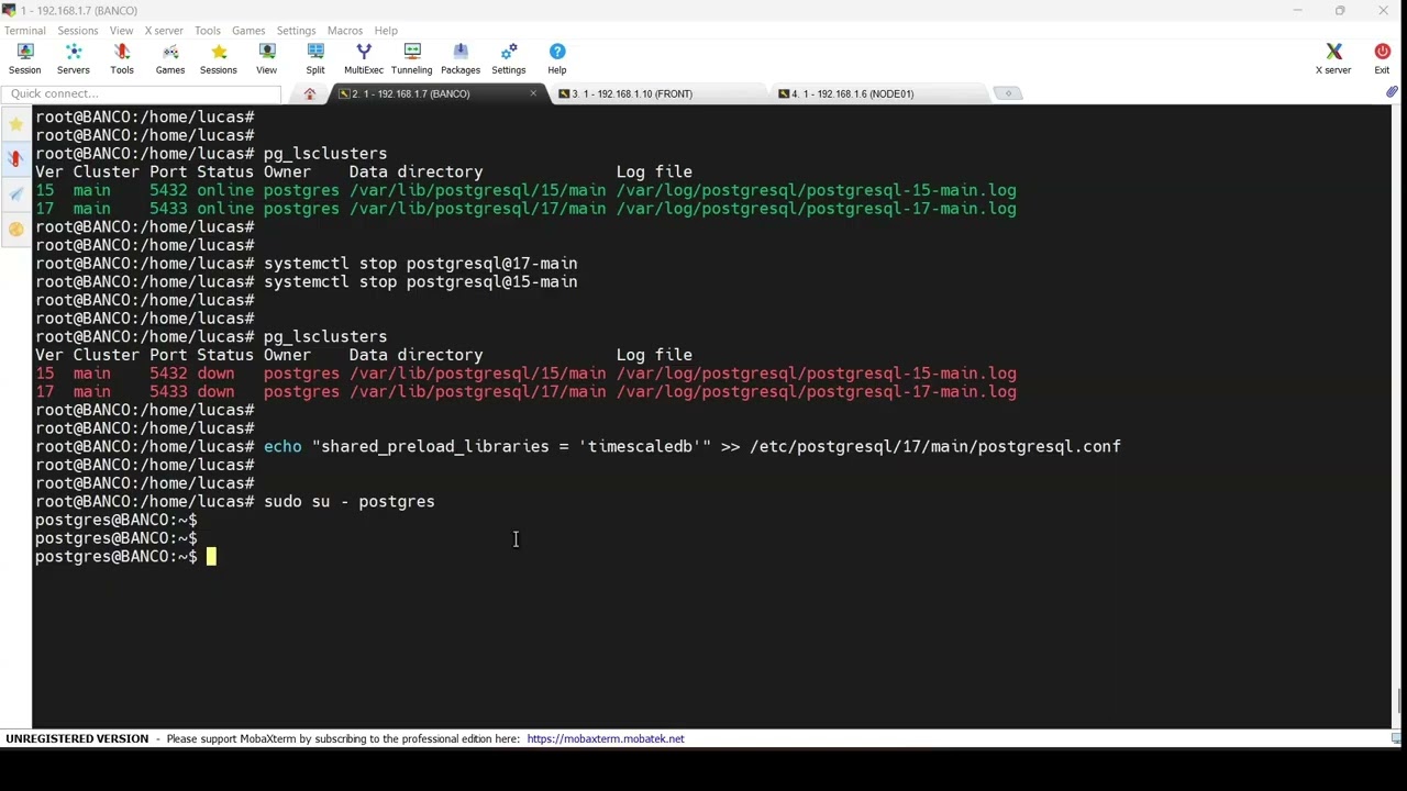 Zabbix - Atualização PostgreSQL(15 para 17) + TimescaleDB (2.17 para 2.21)