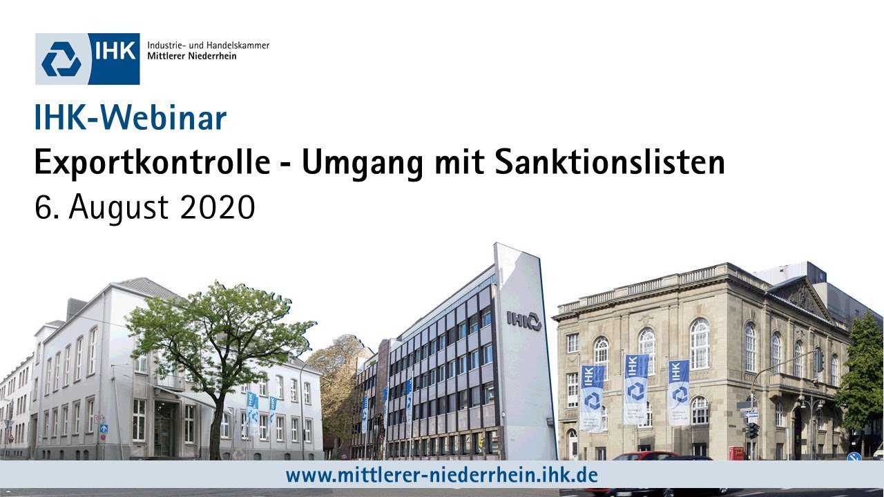 IHK-Webinar: Umgang mit Sanktionslisten (6. August 2020)