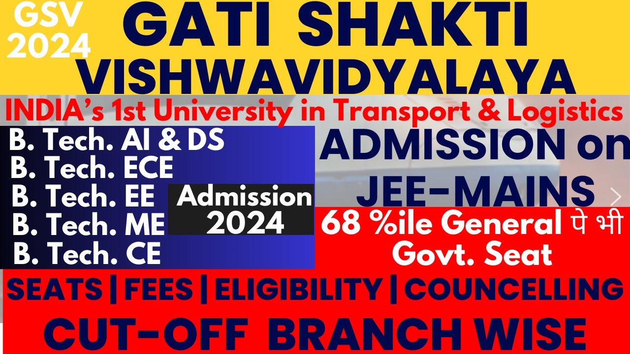 Railway University B.Tech Admission 2024 | CUTOFF 2024 | Gati Shakti Vishwavidyalaya Admission 2024