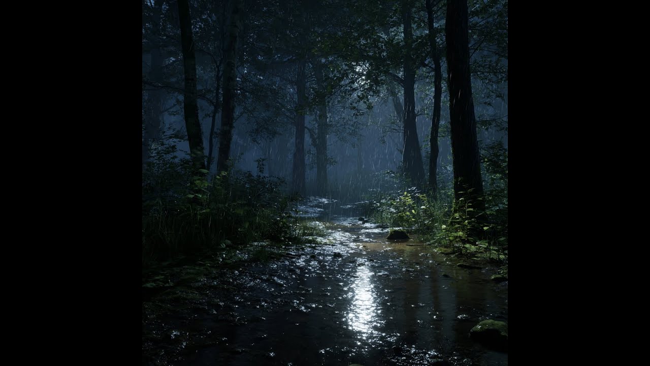 Soft Forest Rain at Night – 8 Hours Deep Sleep 🌧️🌲