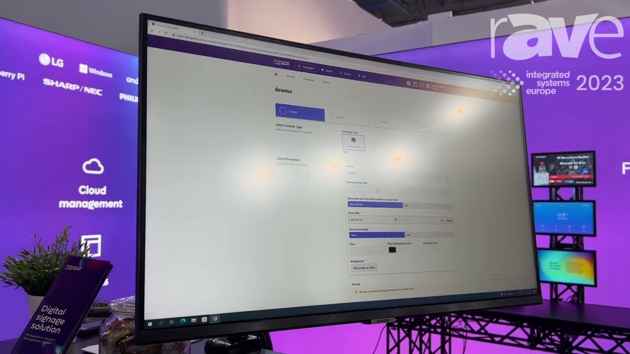 ISE 2023: SignageLAB Demonstrates Multiplatform Content Management System Digital Signage Solution