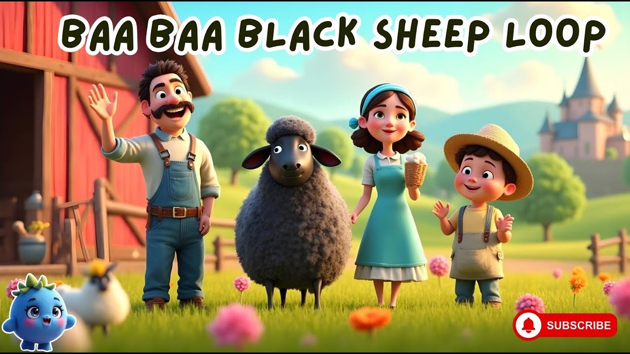 Baa Baa Black Sheep Song for Kids | Nursery Rhymes Loop | Dodoberry