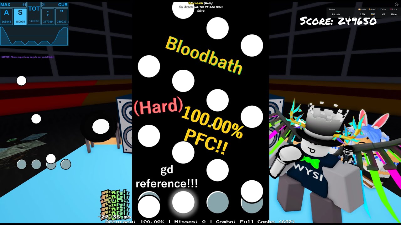 Roblox Funky Friday // Bloodbath (Hard) 100.00% PFC Perfect Combo!! | Silicosis