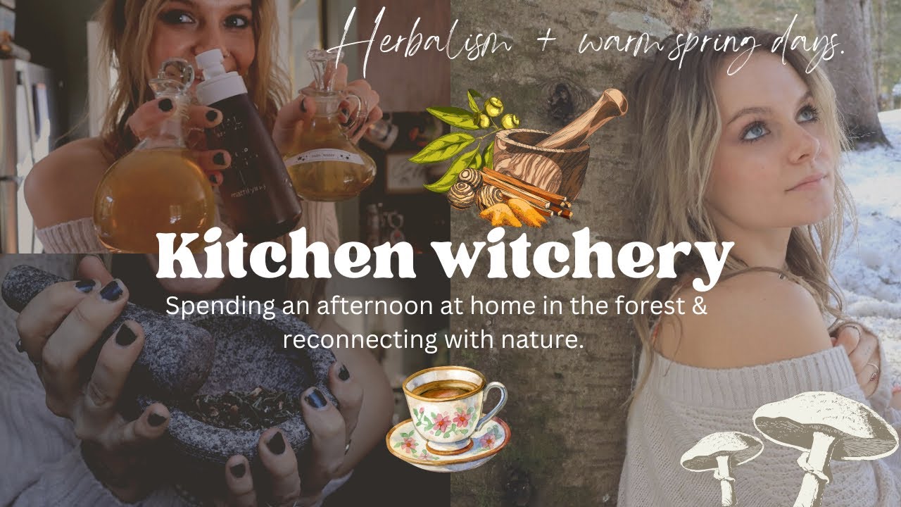 A cozy spring afternoon spent in my “practical magic” inspired home🧹🕯️| kitchen witchery 🪄
