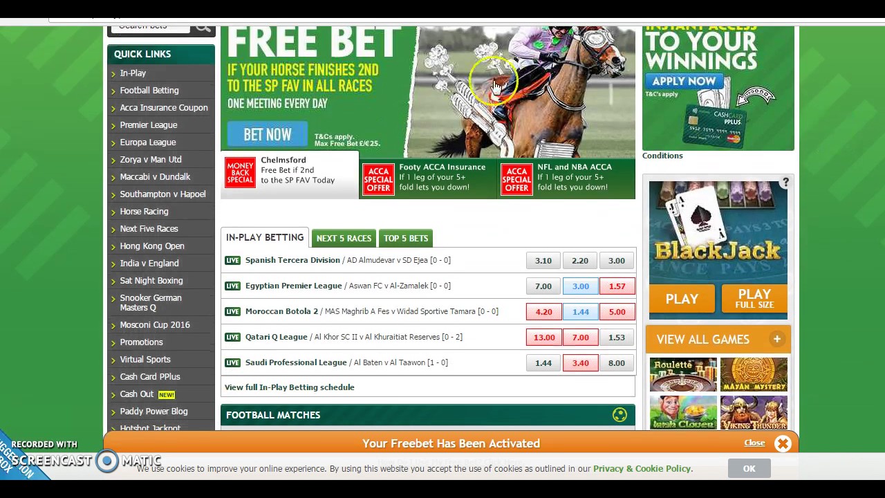 Matched betting paddy power walk-through