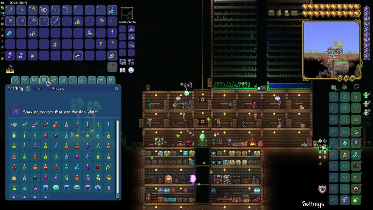 Organizing items and trying to get the terra blade - 54