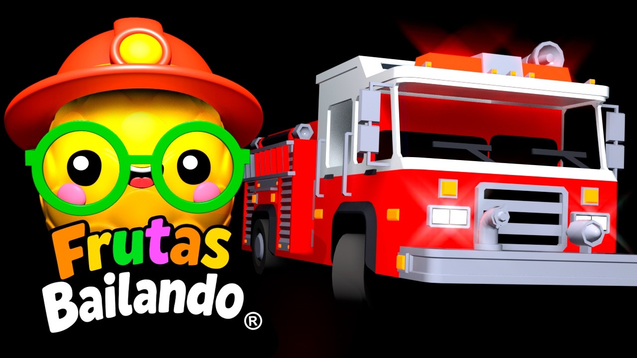 CAMI&Oacute;N DE BOMBEROS 🔥🚨🚒 - Frutas Bailando la Cumbia del Carro de Bomberos