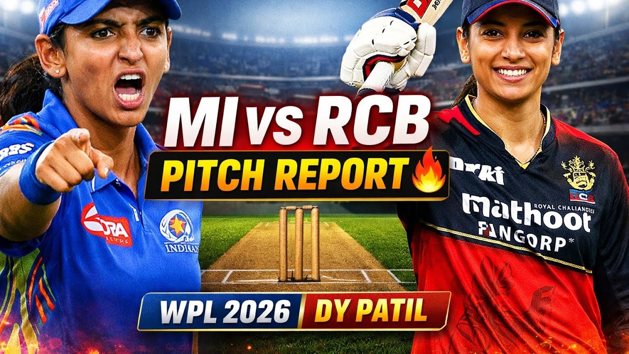 MI vs RCB Pitch Report 🔥 WPL 2026 1st Match | DY Patil Pitch | Toss & Dew Factor#Wpl2026