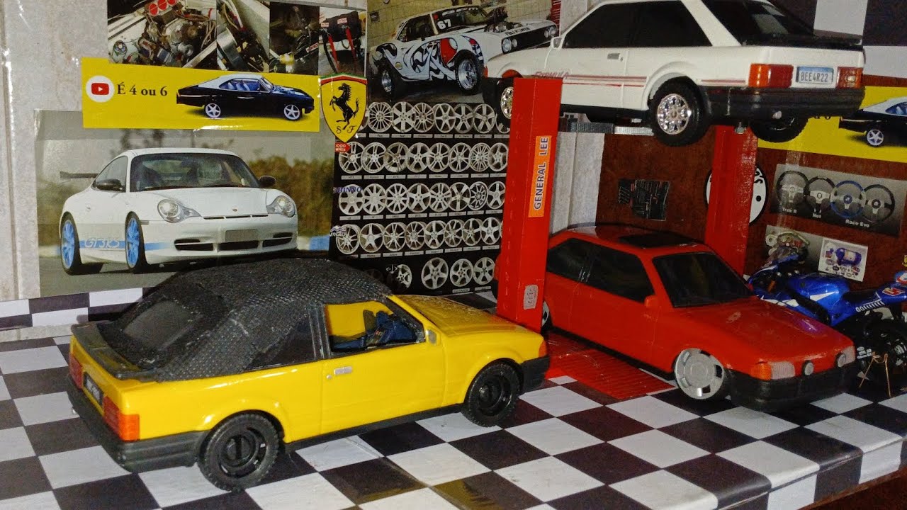 Miniatura da Diverplas Ford Escort XR3 Amarelo Ensinando á Transformá-lo em XR3 Conversível 