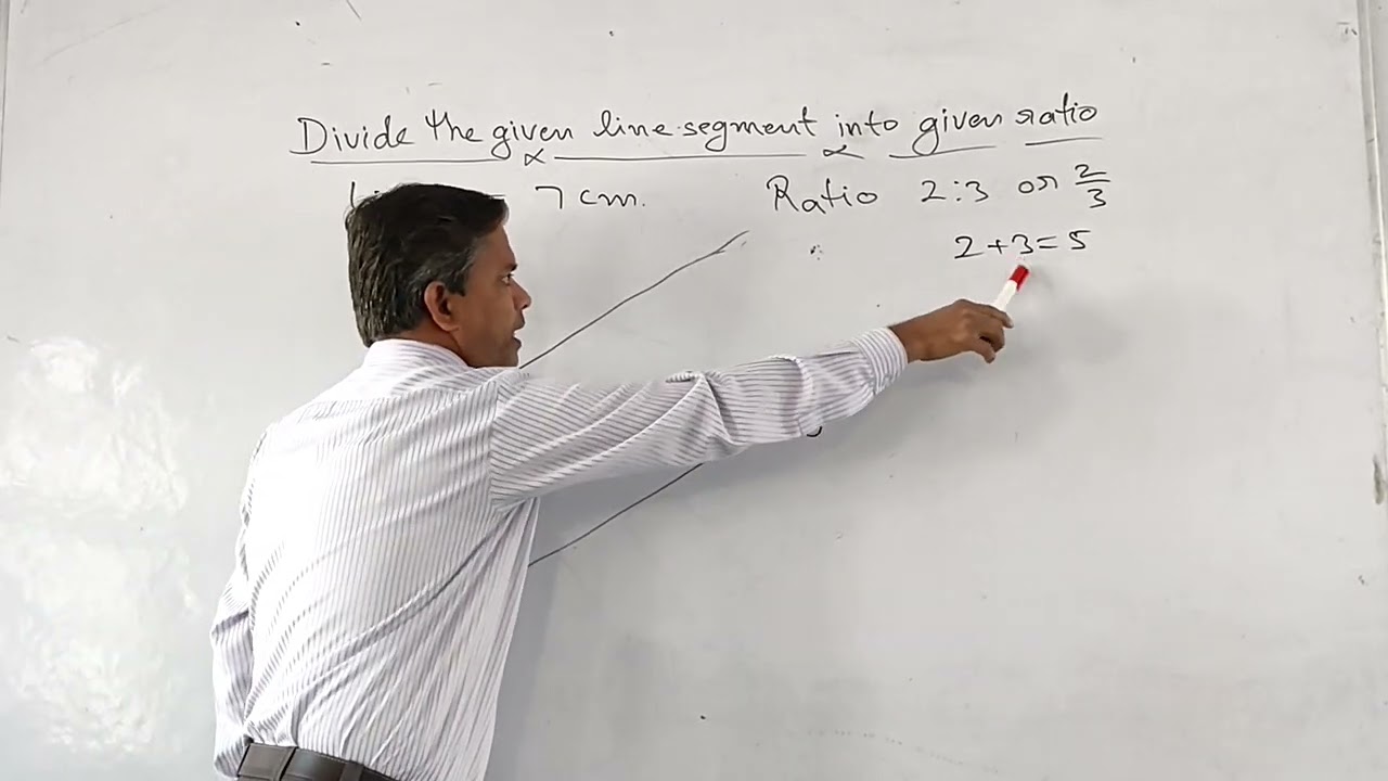 Dividing the line into the given ratio.