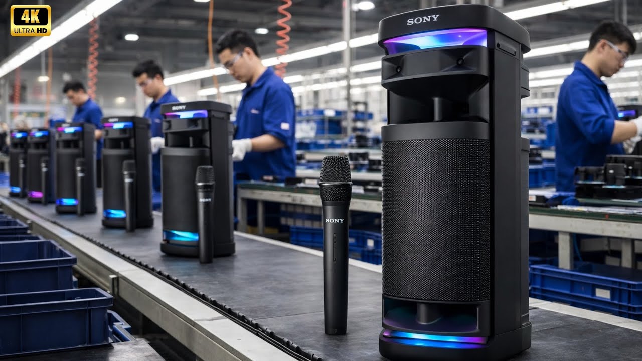 Inside the SONY loudspeaker factory: the production process of the Sony ULT Tower 10 loudspeaker.