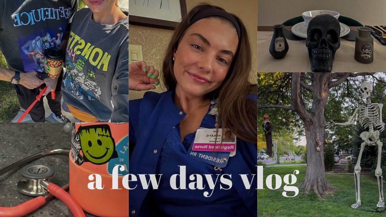 DAYS IN THE LIFE | decorating the house for halloween & working a night shift!