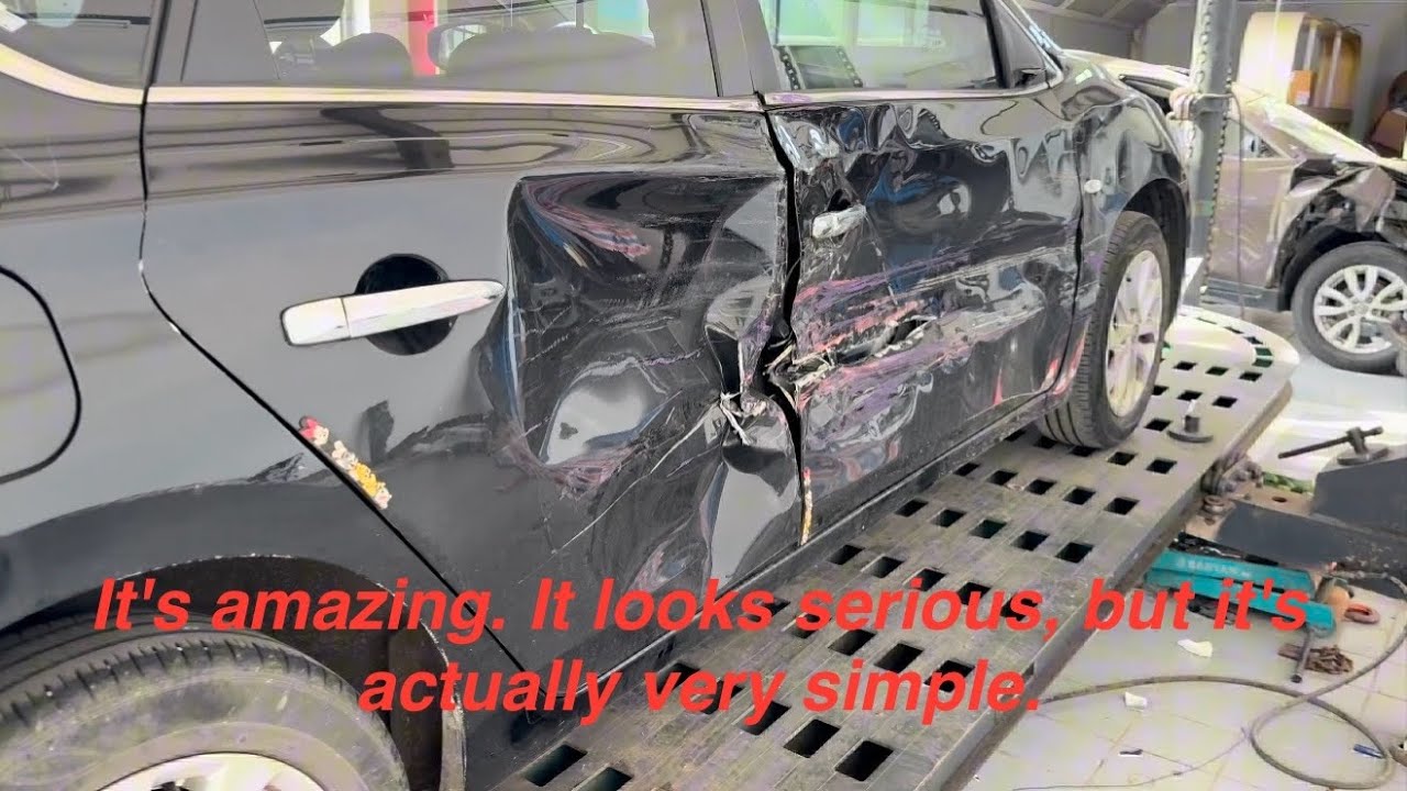Full Repair Process Record for a Side-Impacted Nissan Vehicle
