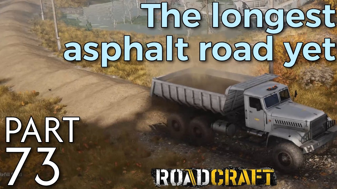 RoadCraft - The longest asphalt road we've ever built – Walkthrough Part 72 (Silent Gameplay)