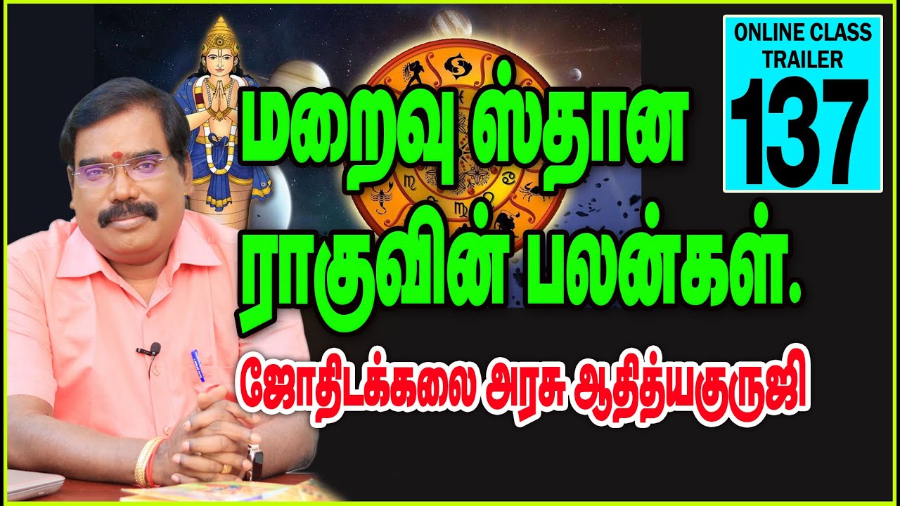 RAHU IN HOUSE OF ISOLATION மறைவு ஸ்தான ராகுவின் பலன்கள்.ONLINE CLASS TRAILER-137.#adityaguruji #rahu