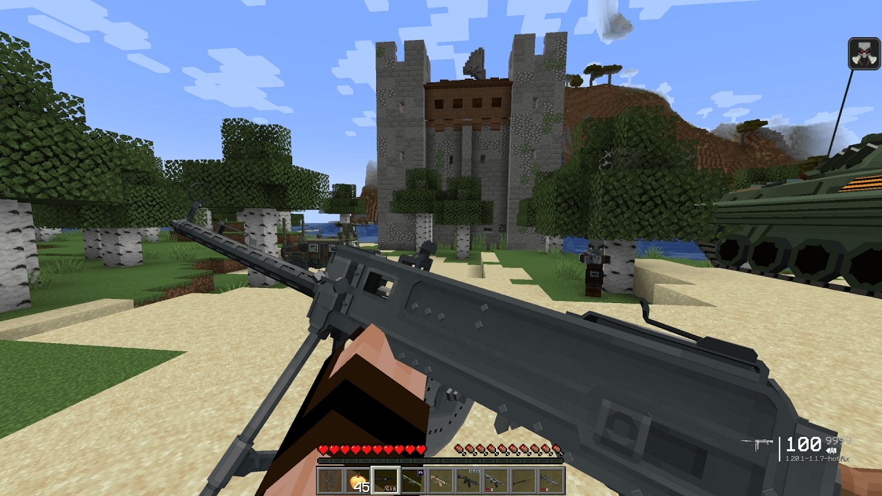 I Destroyed a Pillager Castle with MODERN WEAPONS & Rescued Trapped Villagers! 💥🏰