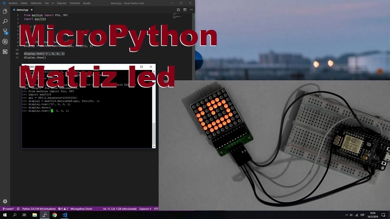MicroPython - Max7219 Matriz de led