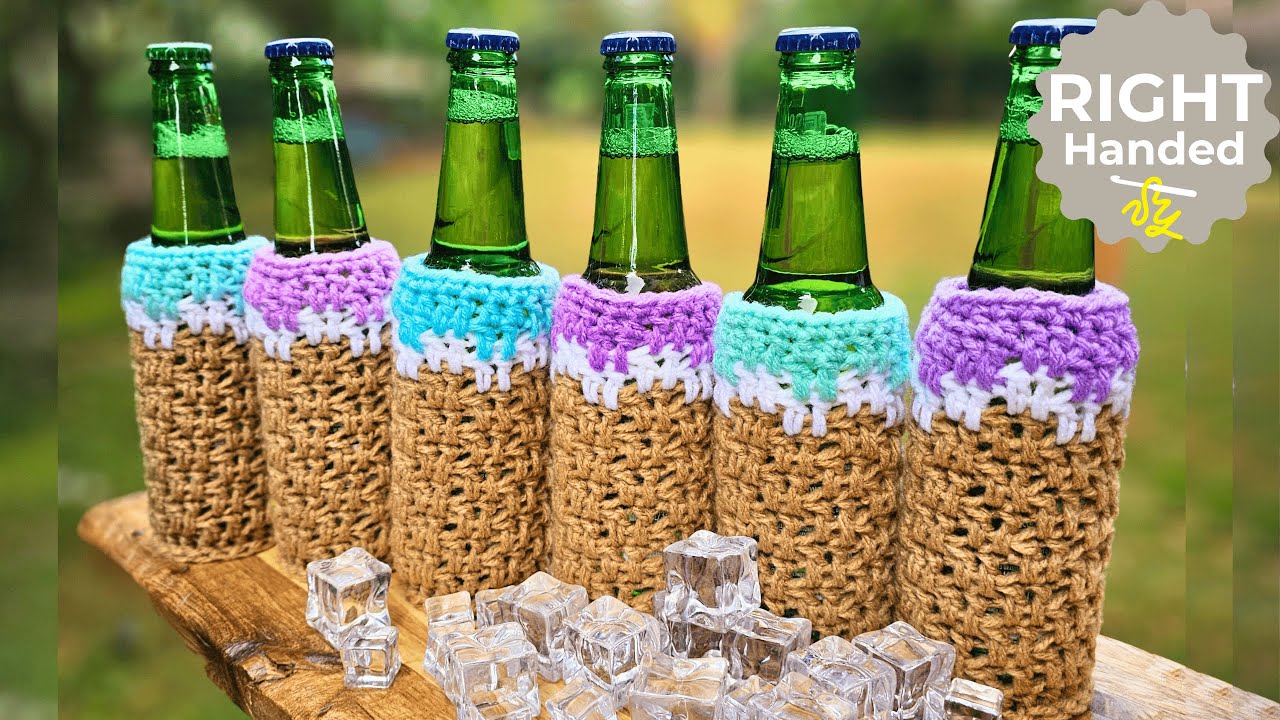 Make Your Own Colorful Bottle Cozies in Minutes!