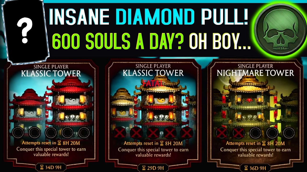 MK Mobile. Nightmare Tower is BACK! 3 Towers at Once??? I Can't Believe My Luck!