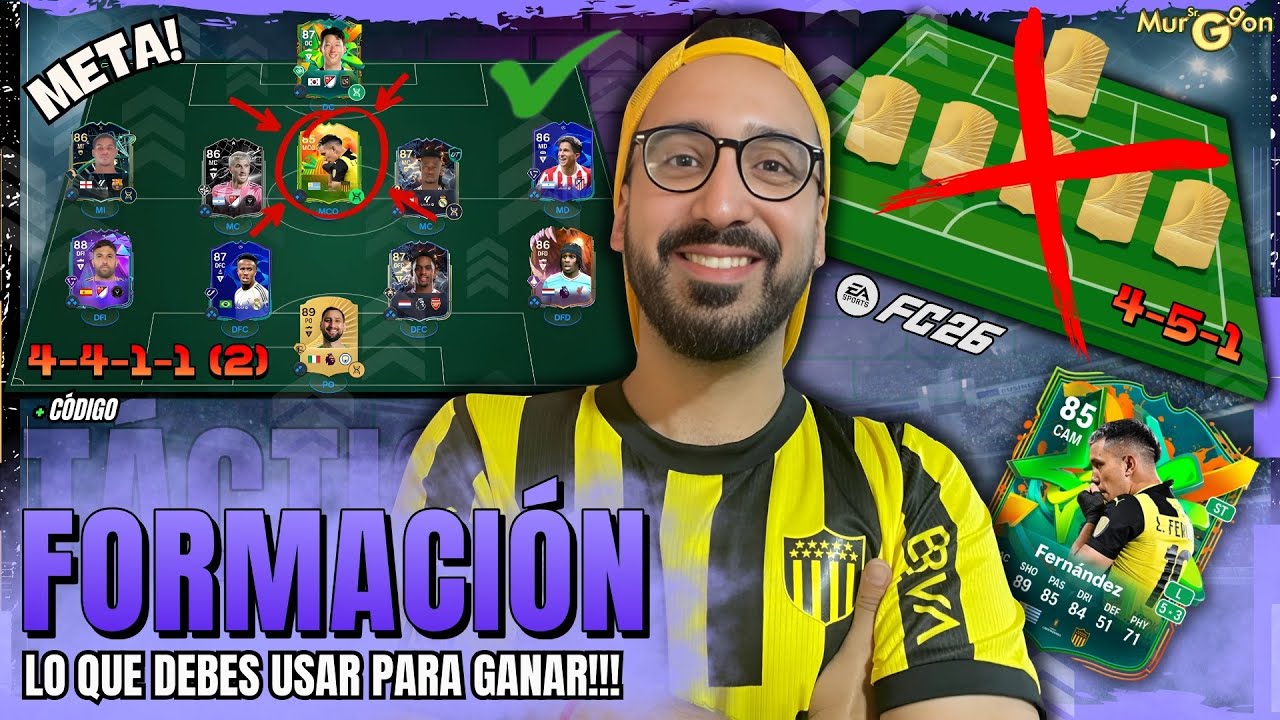 La FORMACION 4-4-1-1 (2) y TACTICAS que te harán ganar en EA FC26 META