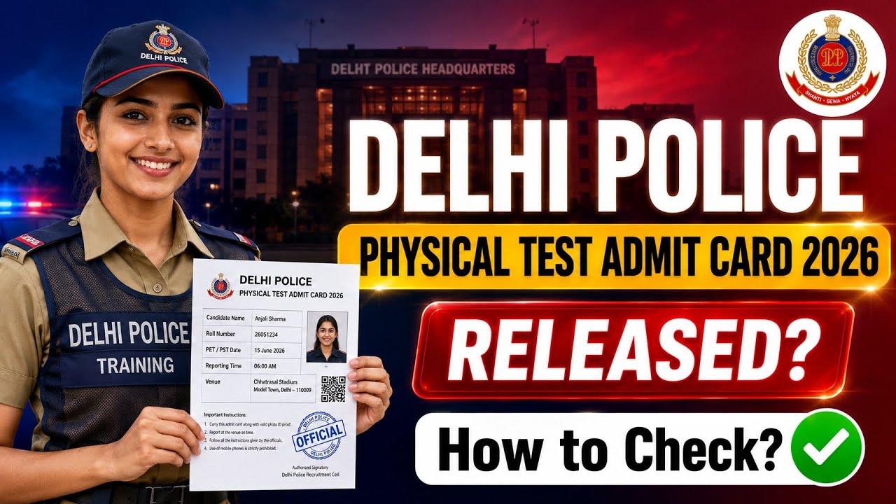 delhi police physical test admit card 2026 | delhi police pe mt admit card 2026