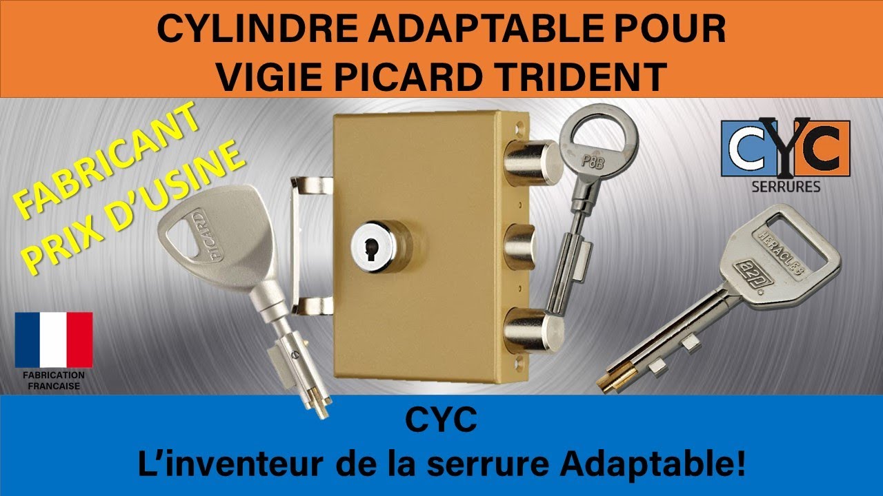 TUTO :serrure VIGIE PICARD clé HERACLES comment est monté un cylindre de serrure à clé CYC sécurisé
