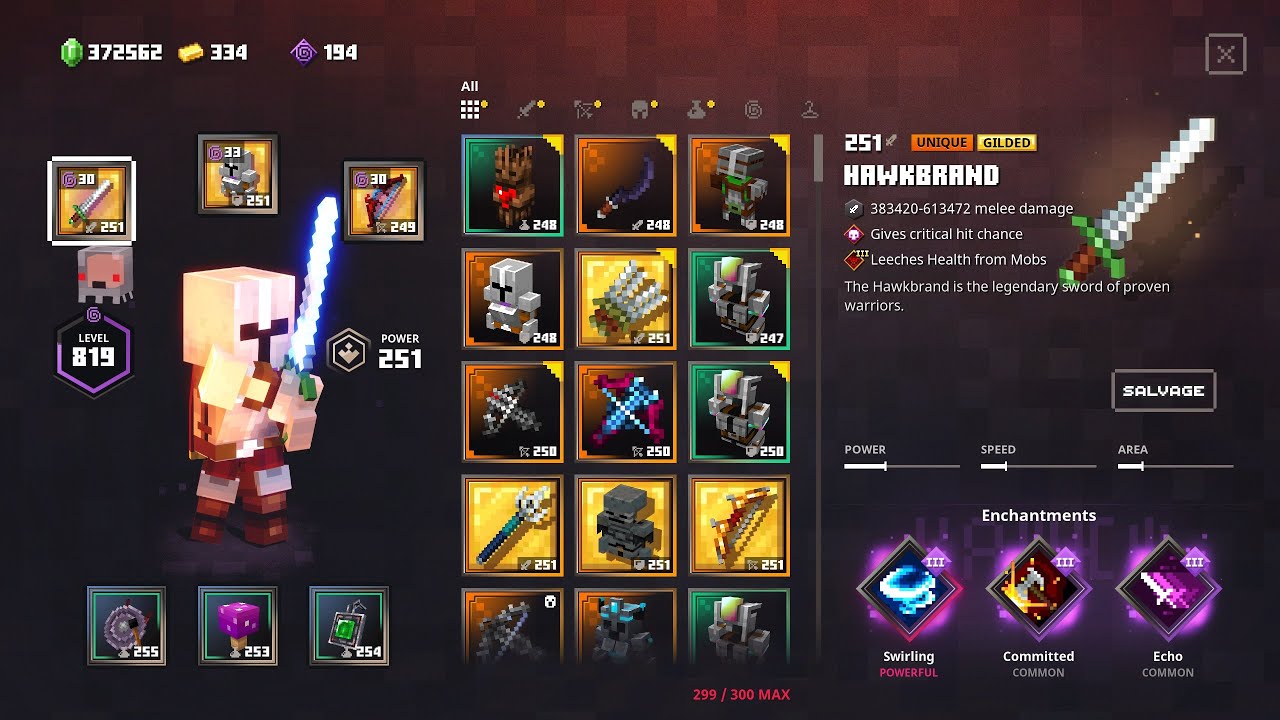 Minecraft Dungeons Speedy Heroic Hawkbrand Renegade Build Apoc+25 Fiery Forge